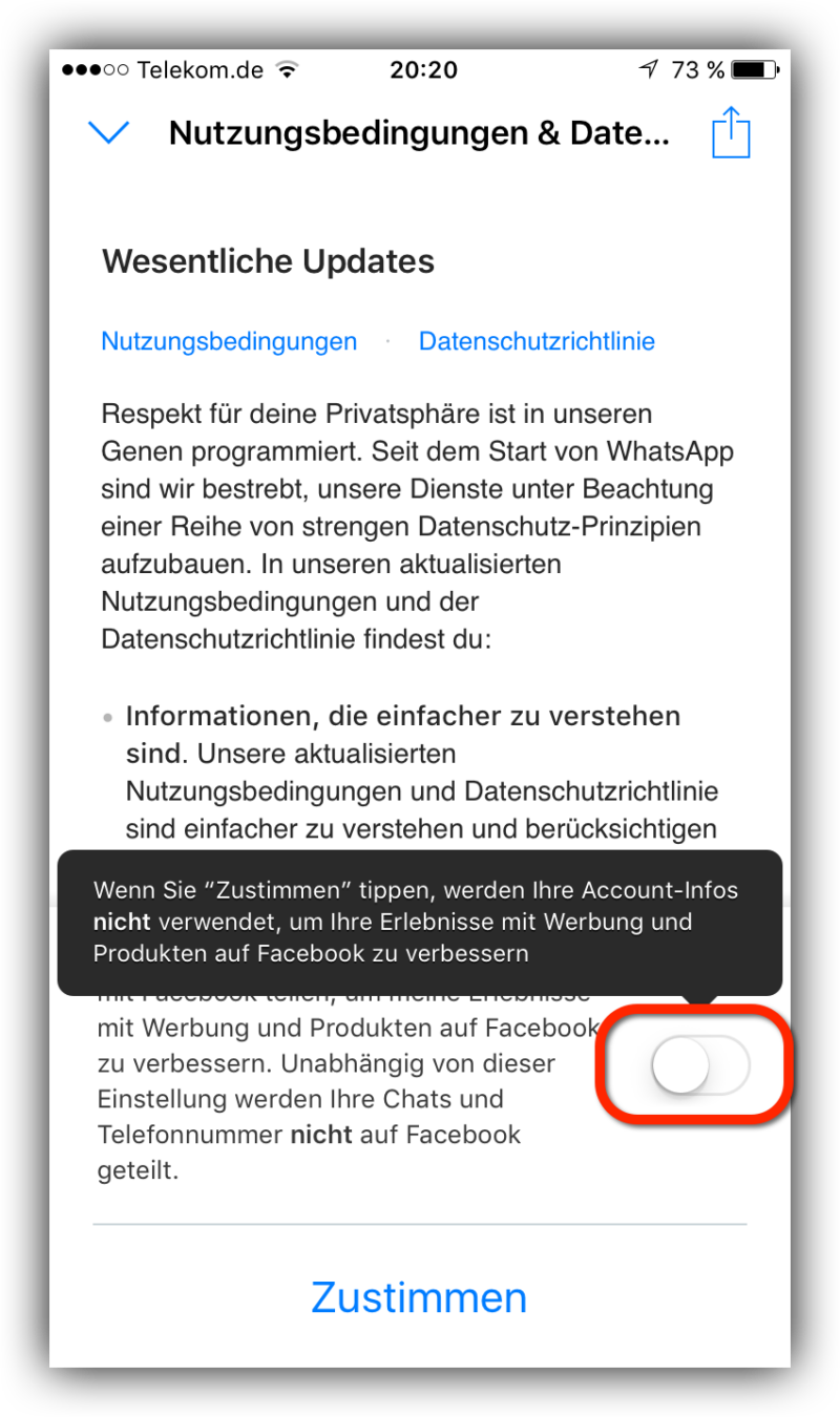 WhatsApp Datenweitergabe An Facebook Widersprechen